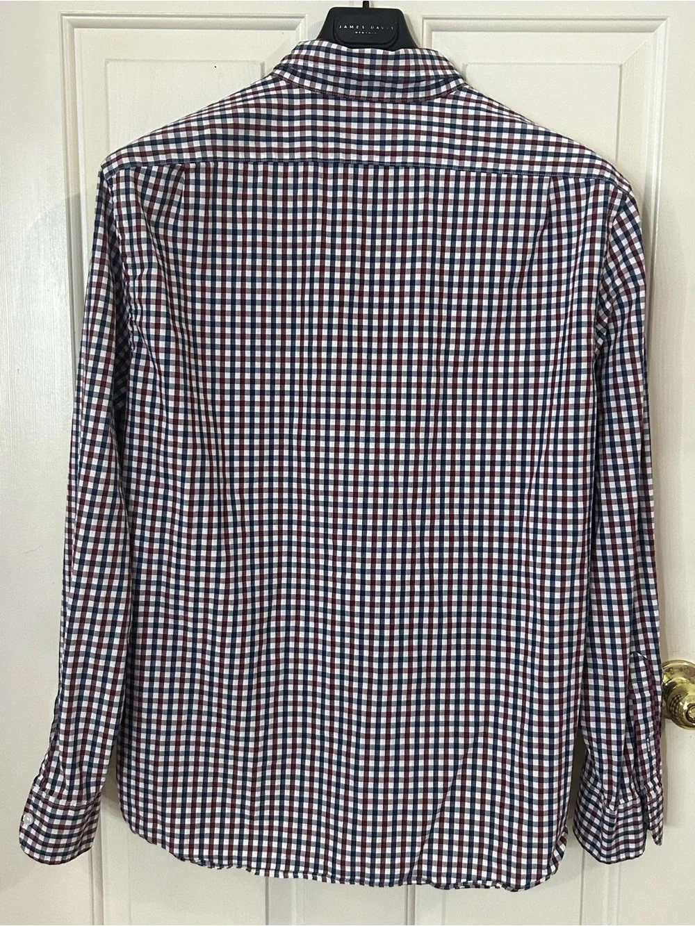 J.Crew Flex Washed Classic Fit Stretch Blue White Red Check Button Men’s XL